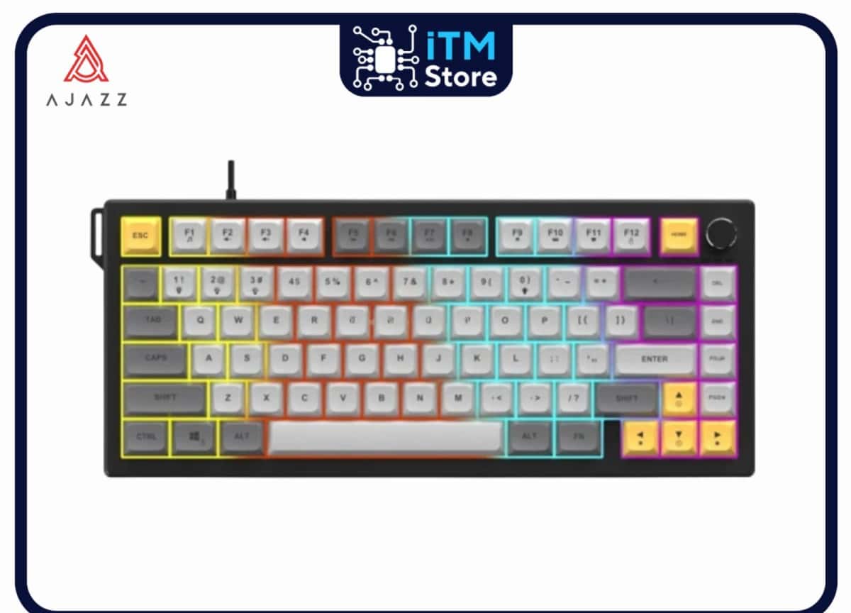 Keyboard Ajazz AF82 Black Gray Yellow - Tenderyard