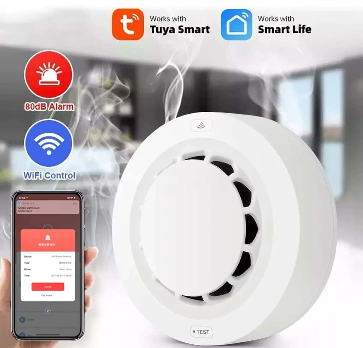 Wifi smoke and fire detector - Tenderyard
