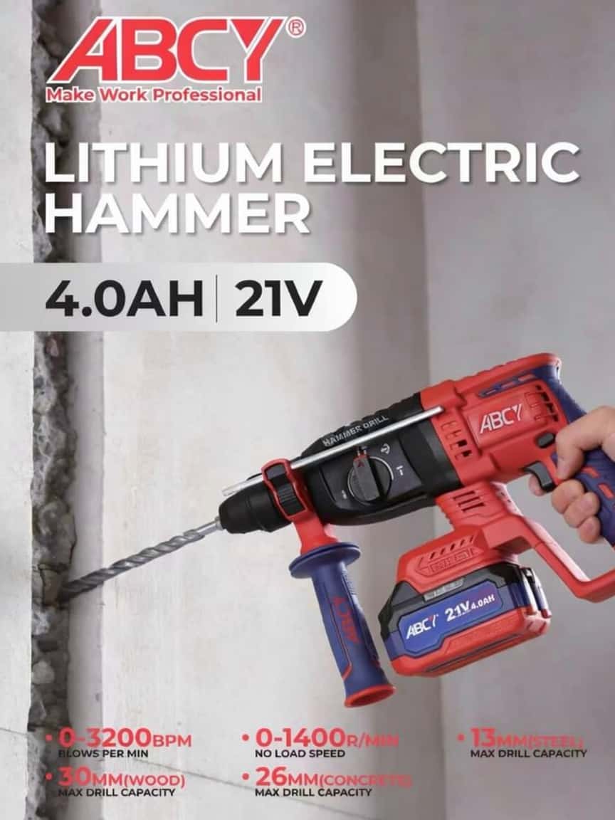 ABCY 2 kg Cordless Rotary Hammer - Tenderyard