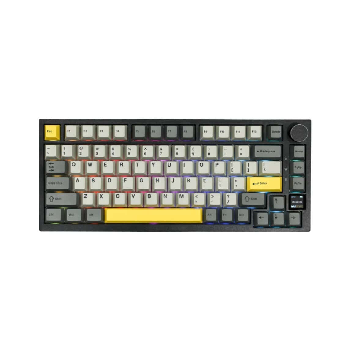 Gaming keyboard Ajazz AK820 Pro Wireless Black Gray Yellow - Tenderyard