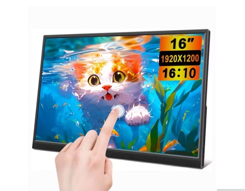 Portable monitor 16 inch touch screen - Tenderyard