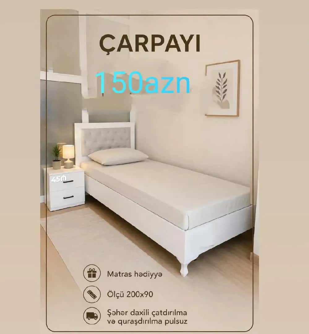 Laminat çarpayı, Ağ rəng - Tenderyard
