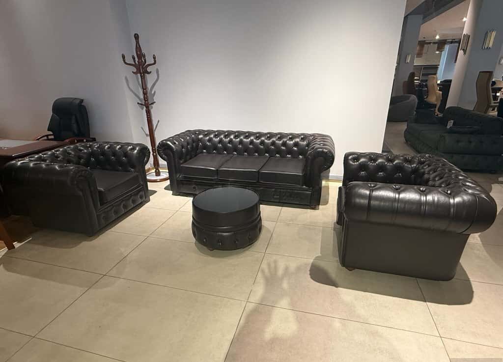Three-seater sofa, Brown color - Tenderyard