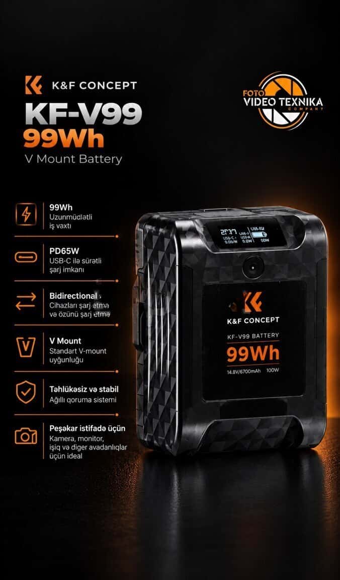 Аккумулятор K&F Concept KF-V99 99Wh V-Mount - Tenderyard
