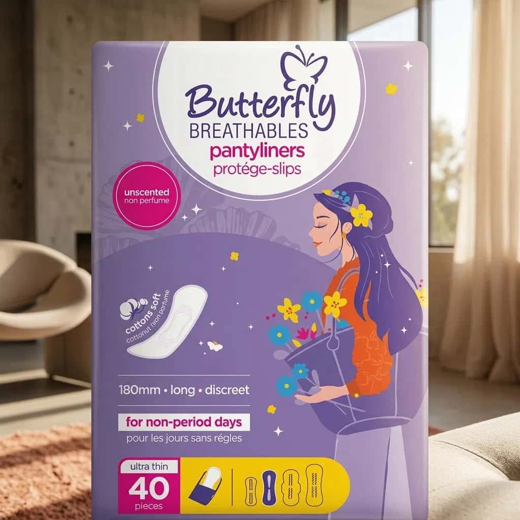 Butterfly Breathables Ultra Thin Daily Pads, 40 pcs - Tenderyard