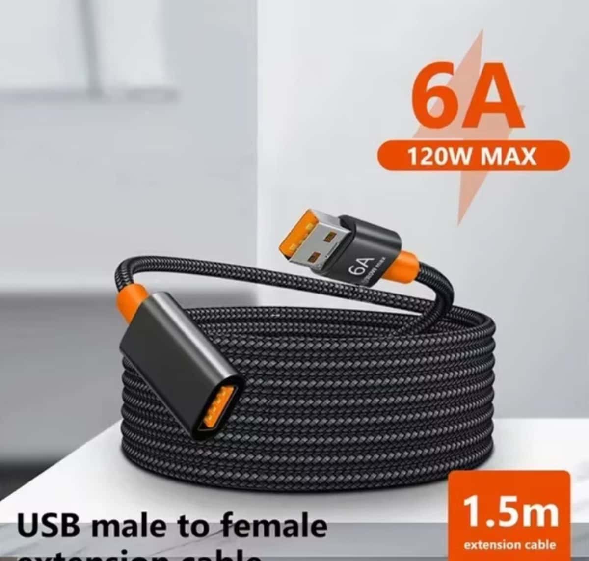 Gold colored data cable, USB - Tenderyard