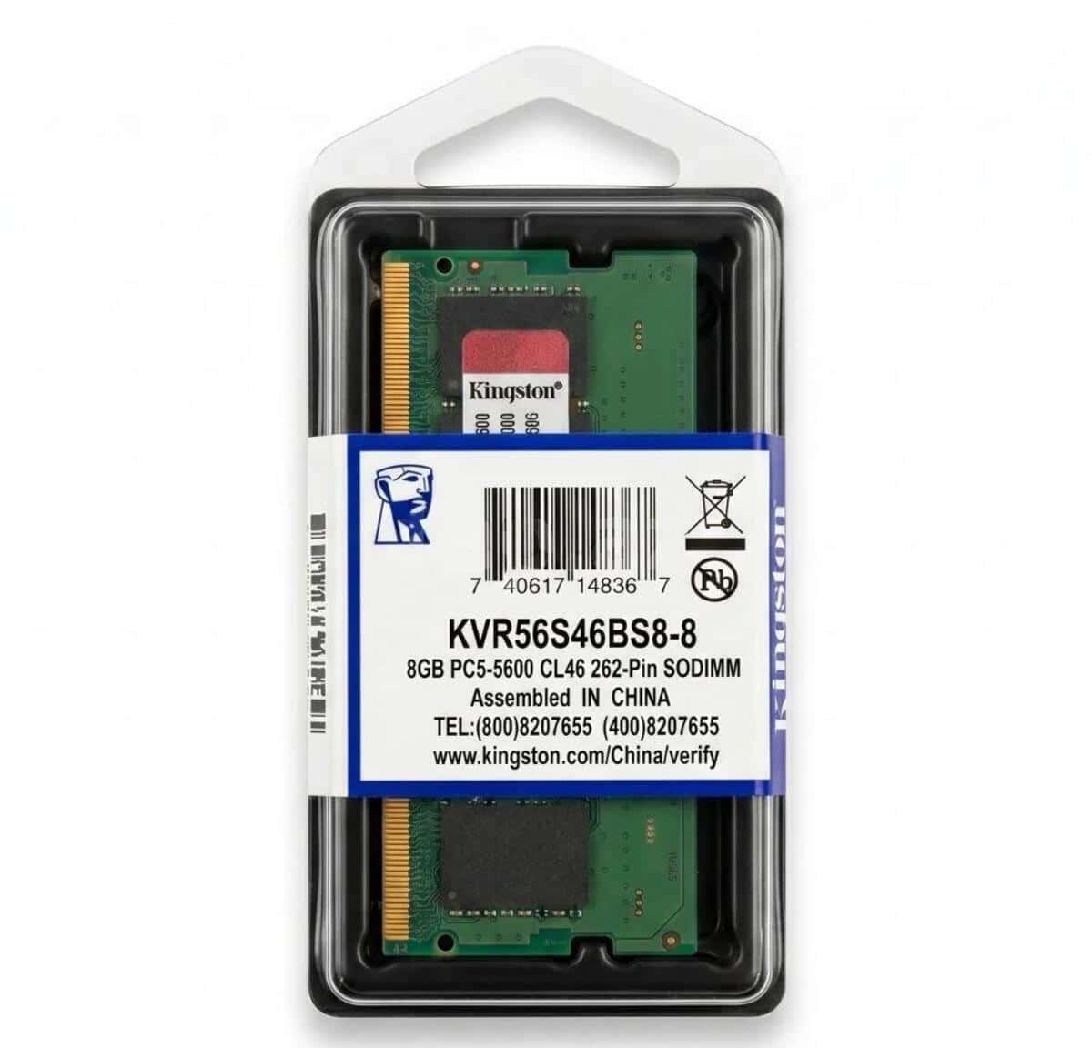 RAM Kingston DDR5 8GB 5600MHz SO-DIMM - Tenderyard