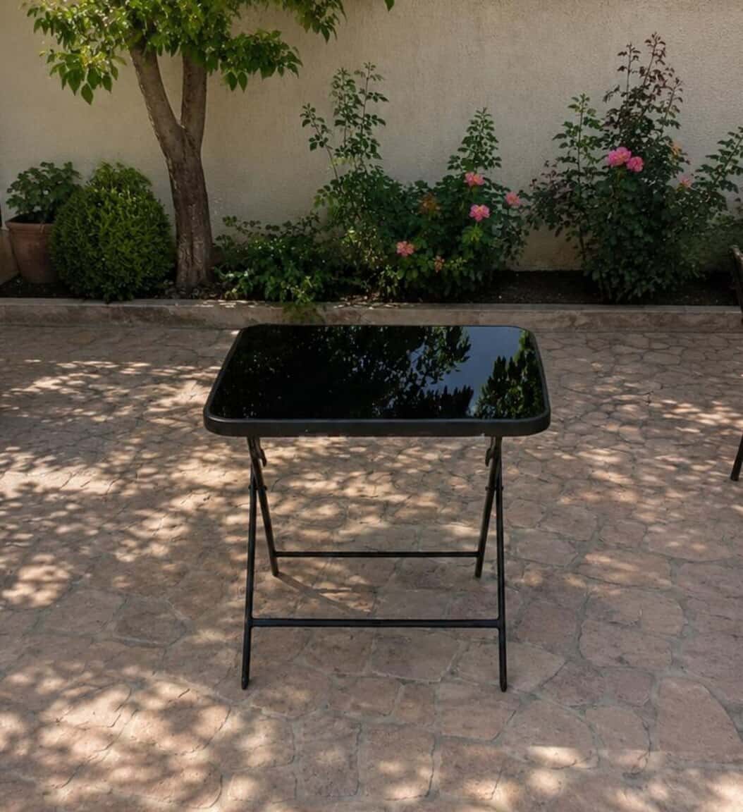 Square garden table, White color - Tenderyard
