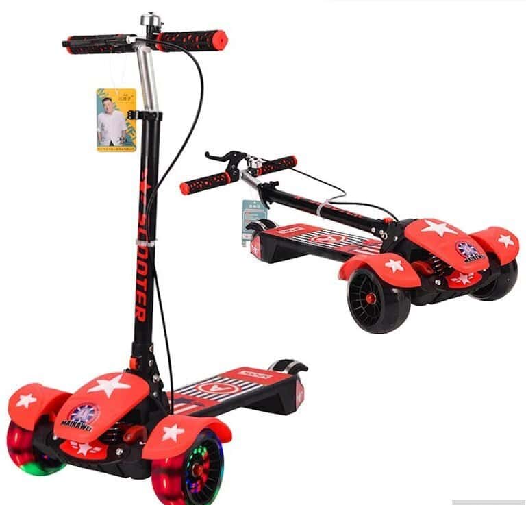 Unisex kids' scooter, Foldable scooter, Red color - Tenderyard