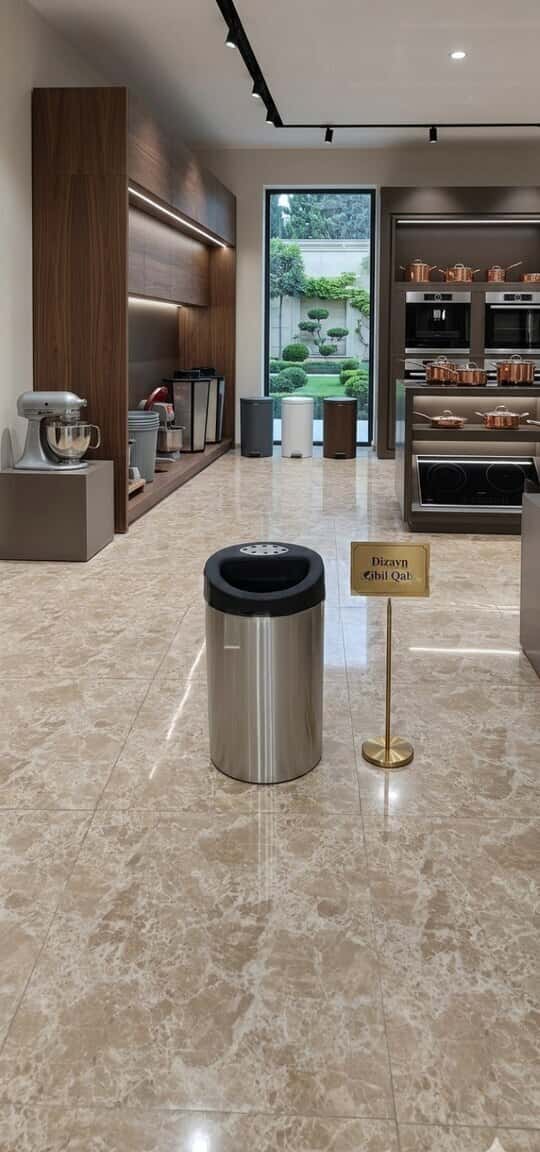 Stainless steel trash can with ashtray 60 cm - Tenderyard