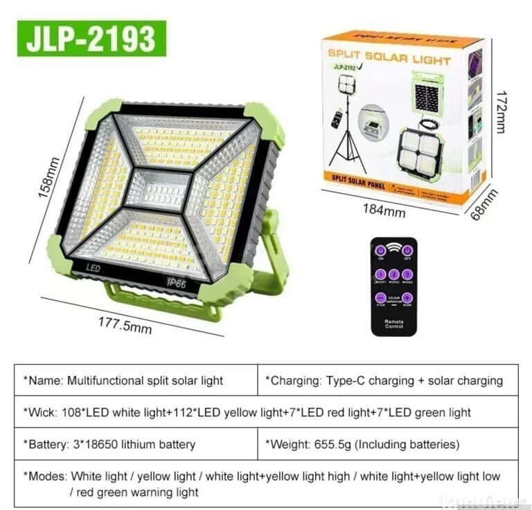 Solar-powered LED floodlight JLP-2193 - Tenderyard