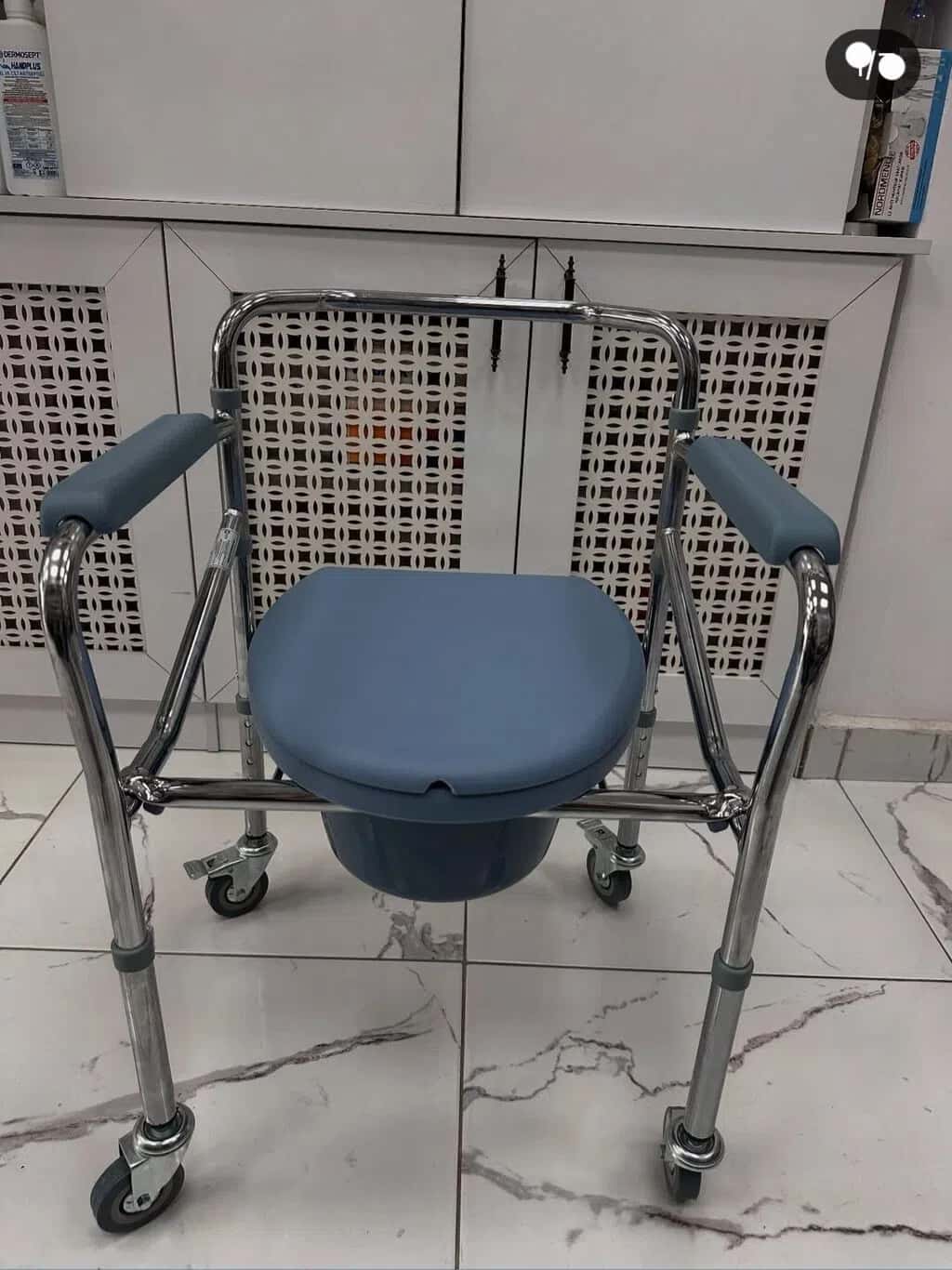 Sanitary Patient Chair (Wheeled, Foldable) - Tenderyard