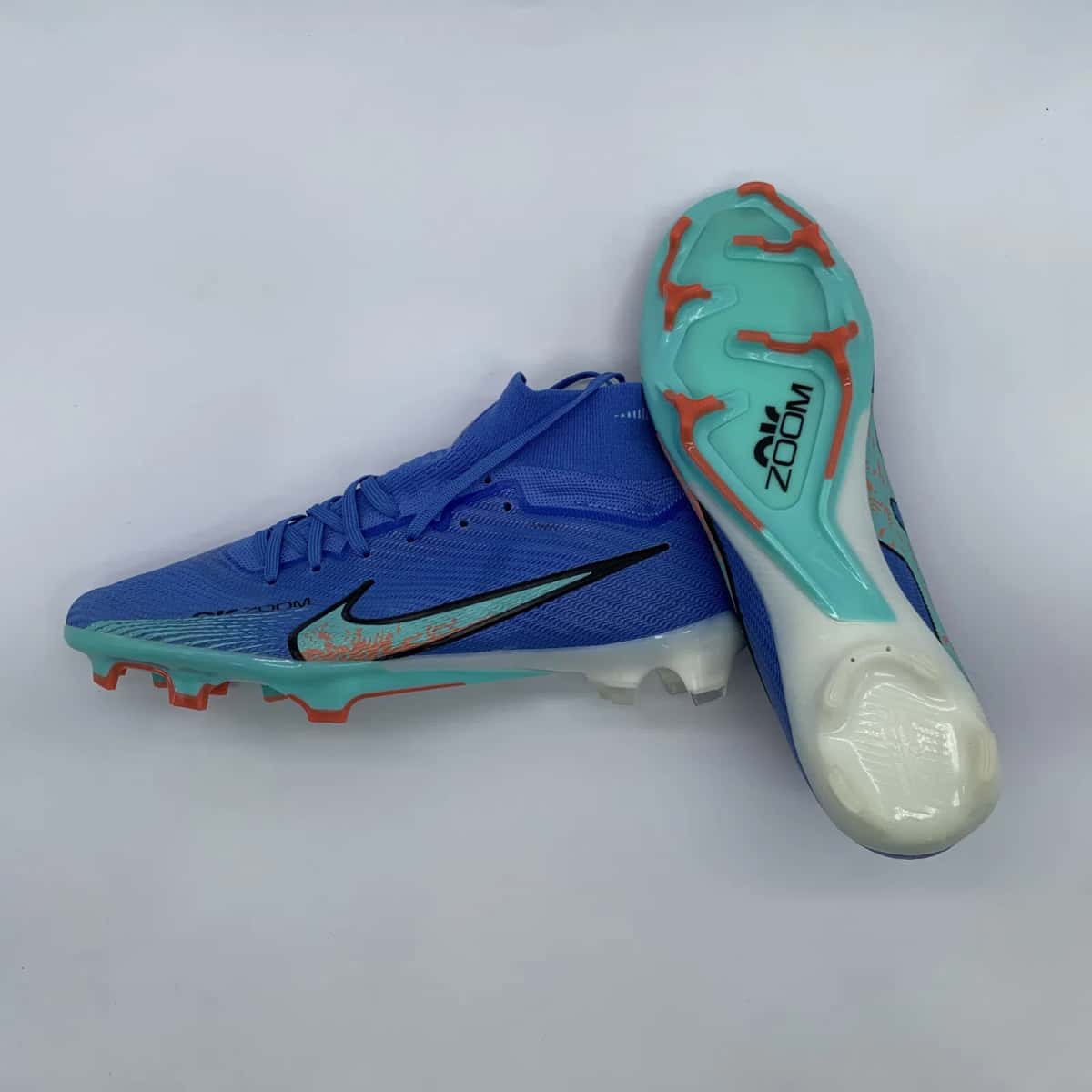 Футбольные бутсы Air Zoom, синий/бирюзовый, размер 39 - Tenderyard