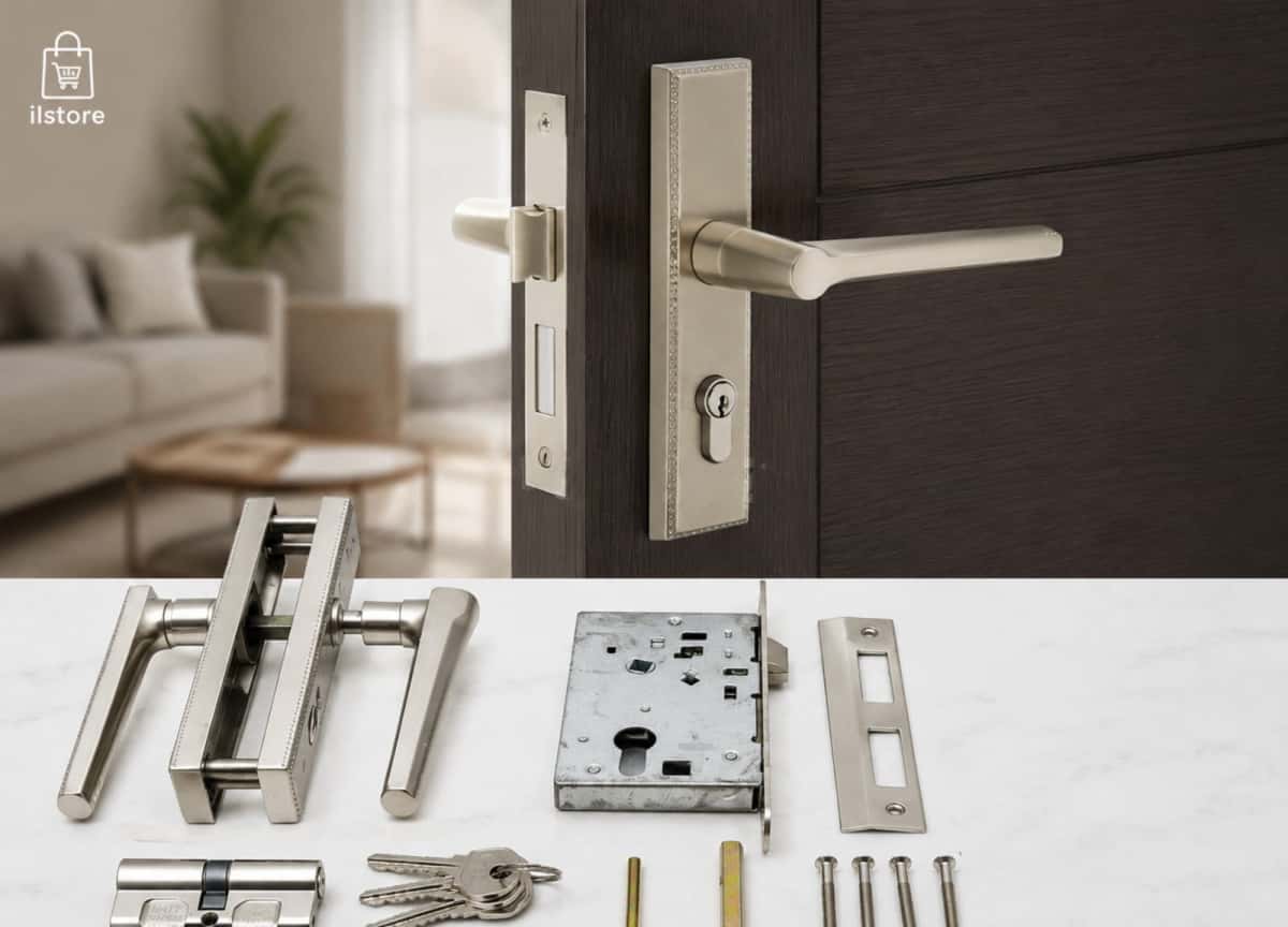 Iron door lock set - Tenderyard