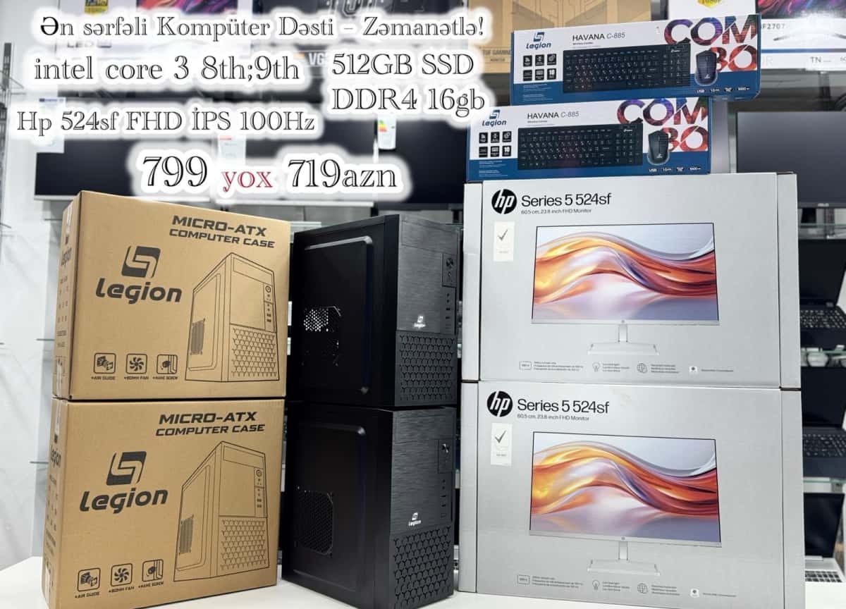 Legion Masaüstü Kompüter Intel i3 16GB RAM 512GB SSD - Tenderyard
