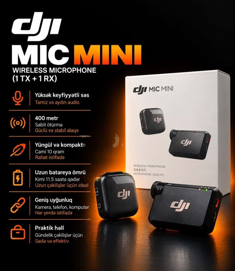 Wireless microphone system DJI Mic Mini 1 TX + 1 RX - Tenderyard