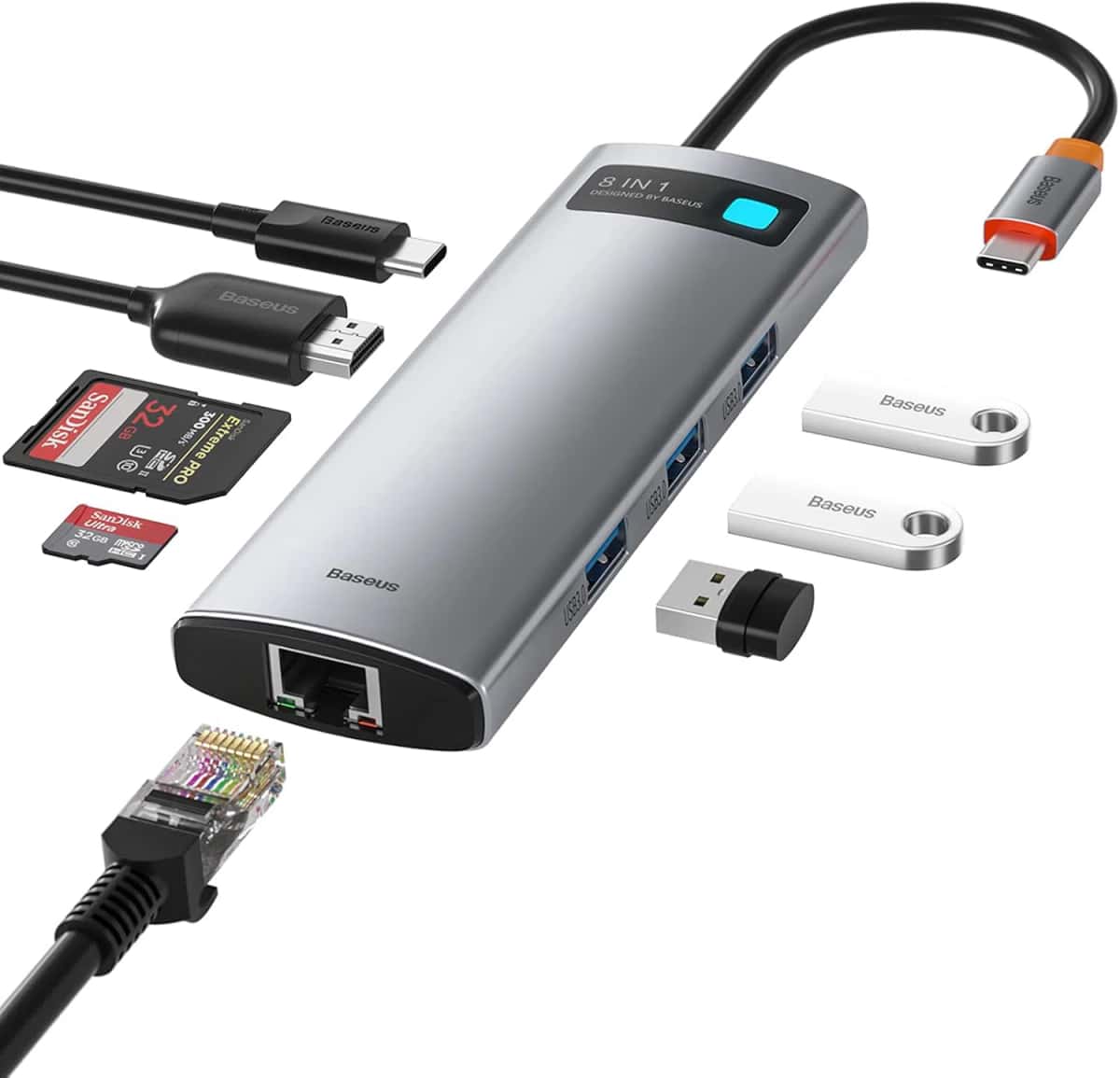 USB-C Hub Baseus 8in1 - Tenderyard