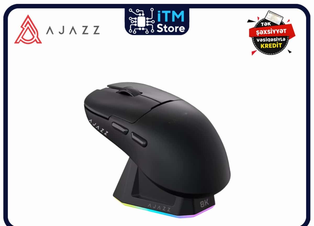 Gaming Mouse Ajazz AJ159 Pro Black 3 Mode 8K Dock - Tenderyard