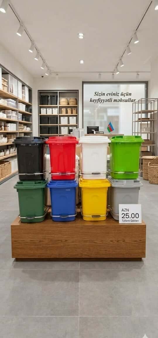 Waste bins, plastic, in various sizes - Tenderyard