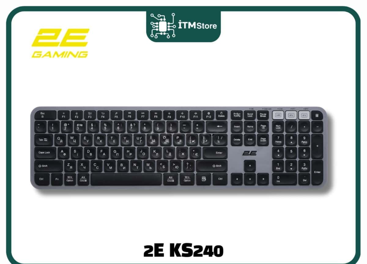 Keyboard 2E KS240 2E-KS240WG Wireless/BT - Tenderyard