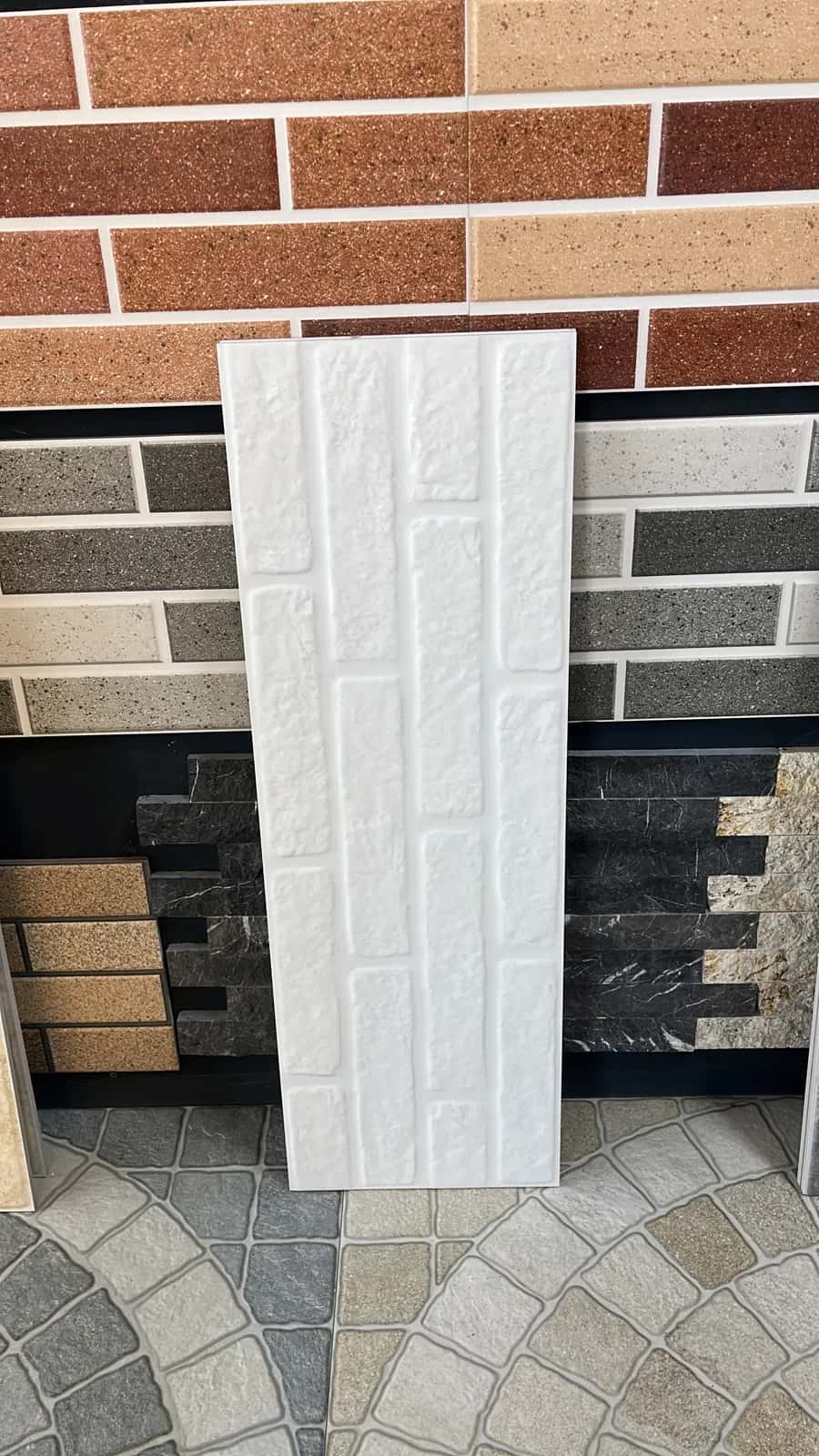 Decorative white brick pattern wall panel - Tenderyard