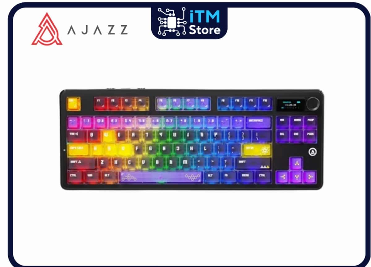 Mechanical keyboard Ajazz MK87 Pro Transparent Yellow-Purple - Tenderyard
