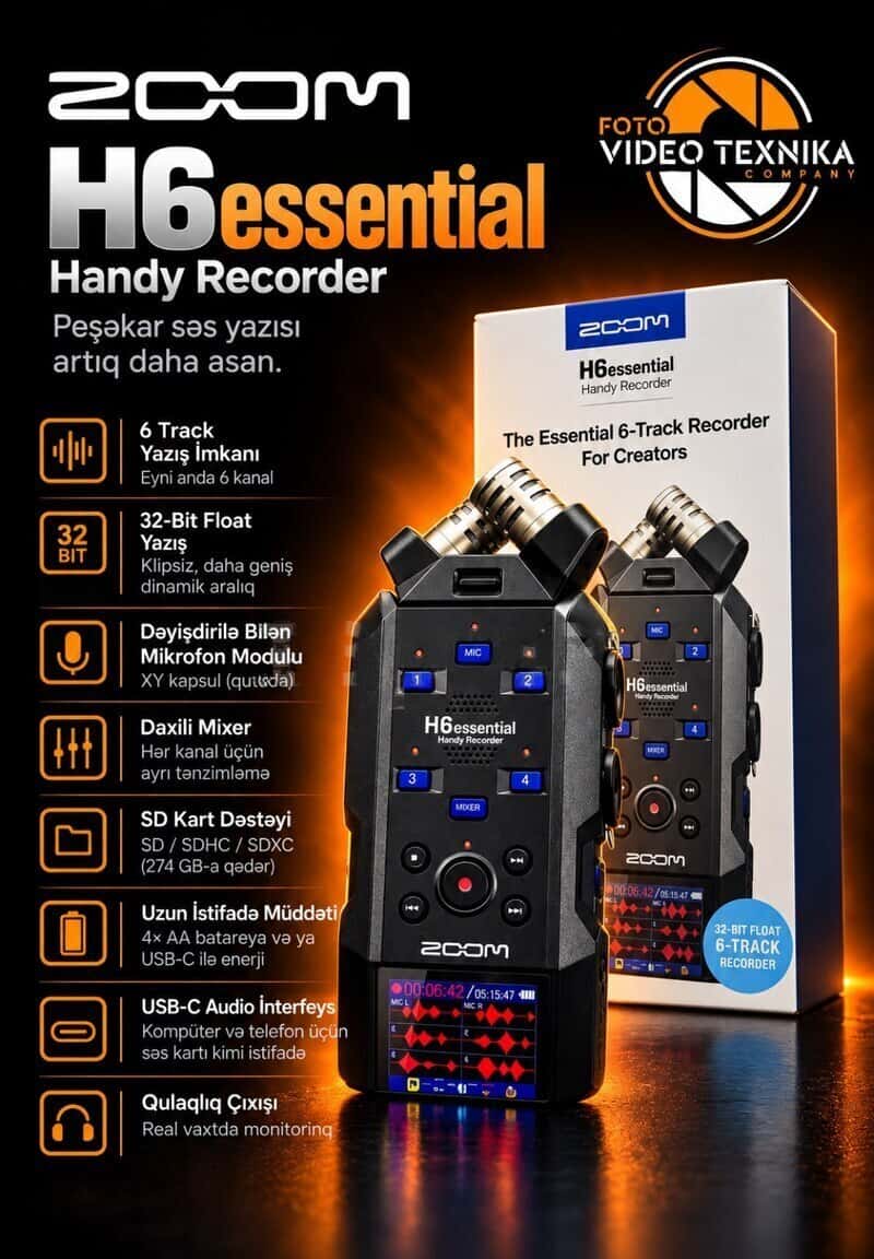 Səs yazıcı Zoom H6essential - Tenderyard
