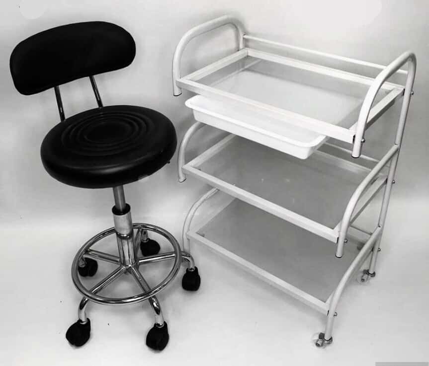 Salon chair and shelf set - Tenderyard