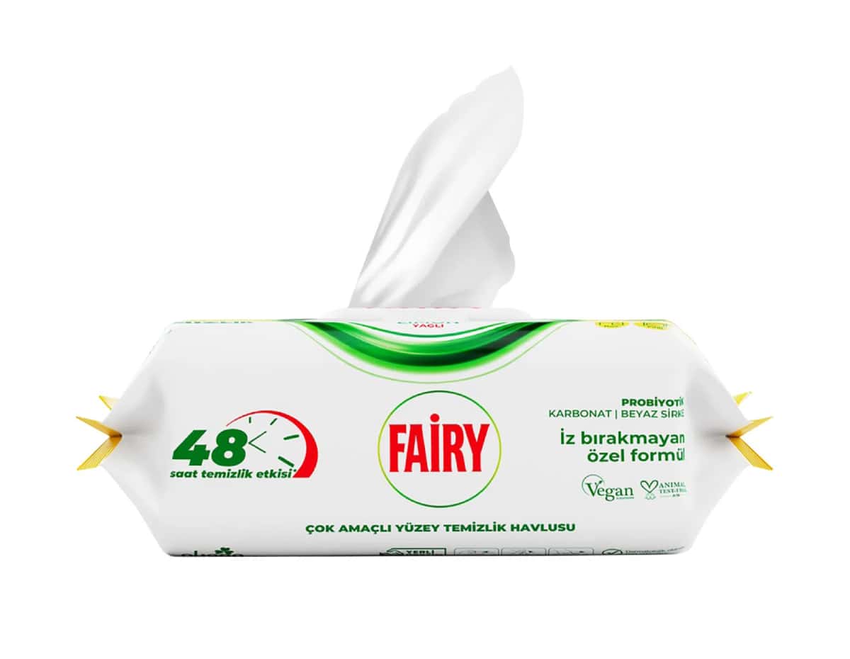 Fairy Lemon Scented Surface Cleaning Wet Wipes, 100 pcs - Tenderyard