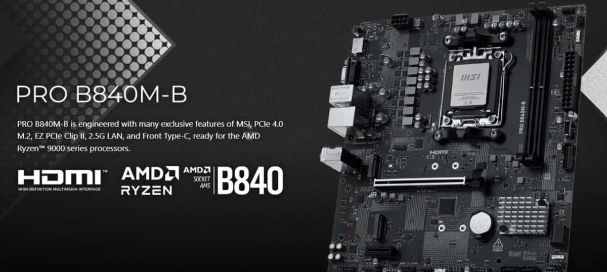Motherboard MSI PRO B840M-B - Tenderyard