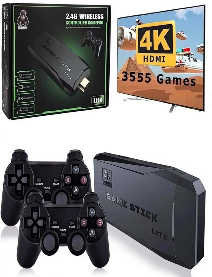 Игровая консоль Game Stick Lite 4K с 3555 играми - Tenderyard