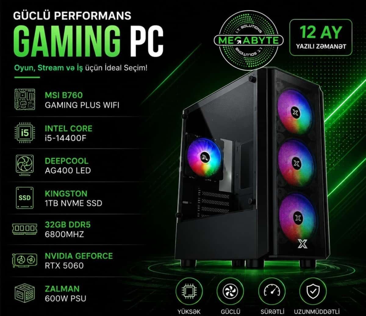Gaming PC MegaByte Mega-022 i5-14400F RTX 5060 - Tenderyard