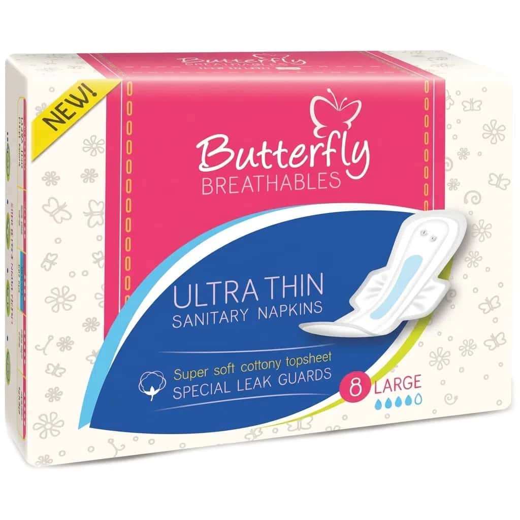 Butterfly Ultra Thin L Sanitary Pads, 8 pieces - Tenderyard