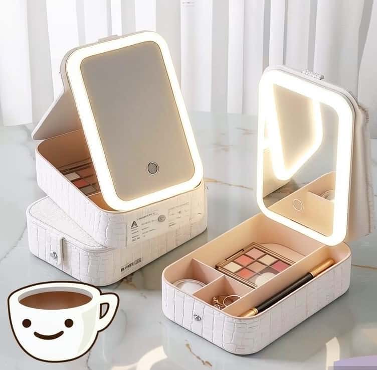 Cosmetic Organizer with Lighted Mirror EX-1400-097 - Tenderyard