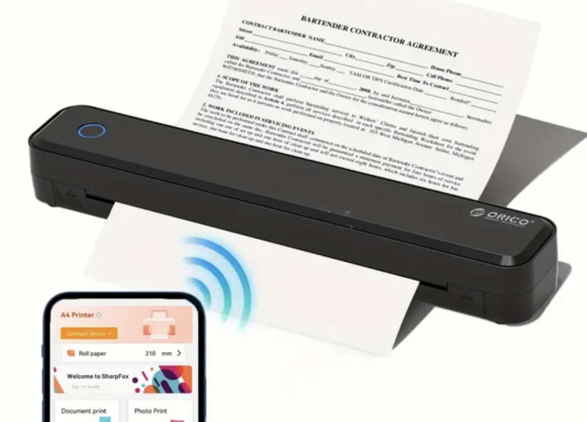 Портативный термопринтер Orico C80 A4 - Tenderyard