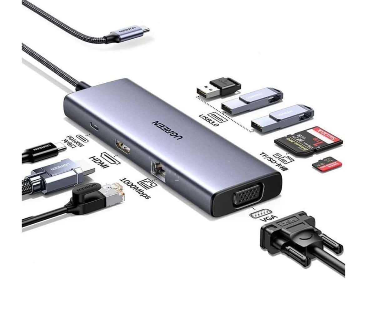USB-C adapter Ugreen 9 in 1 CM498 - Tenderyard