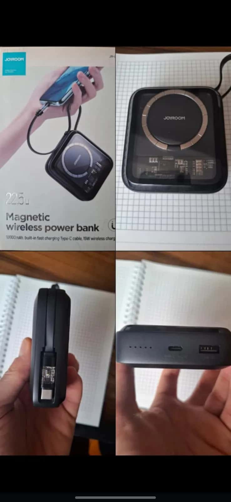 10,000 mAh power bank, Black color - Tenderyard