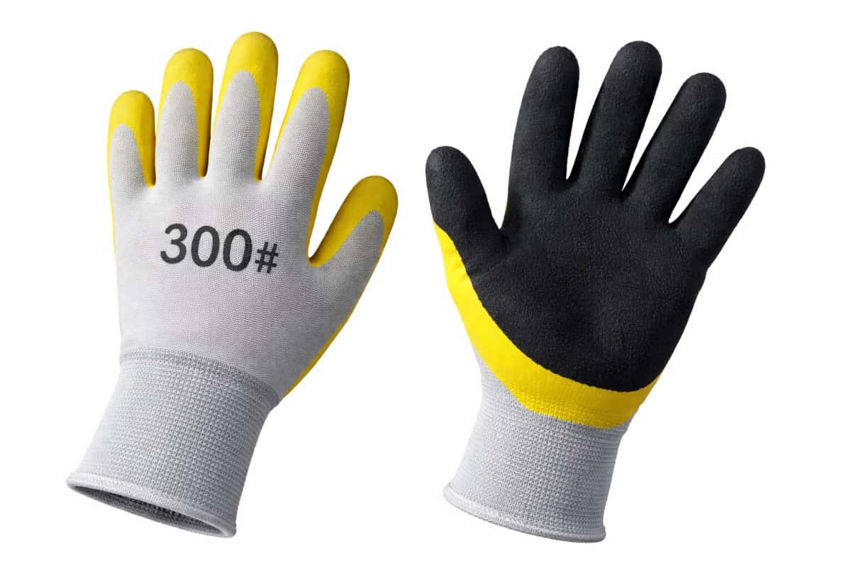 Fabric and Silicone Protective Work Gloves, Black/Yellow - Tenderyard