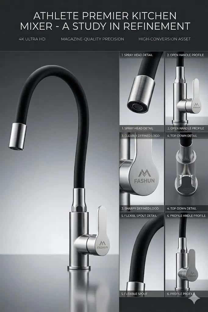 Kitchen faucet, Black color - Tenderyard