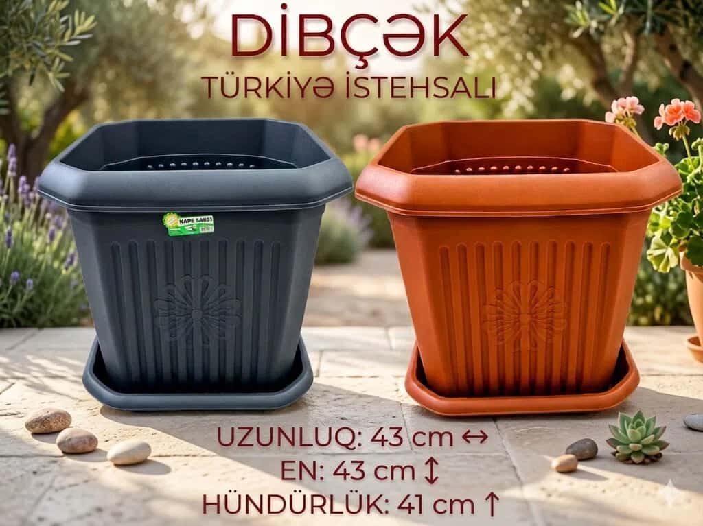 Türkiyə İstehsalı Plastik Gül Dibçəyi - Tenderyard