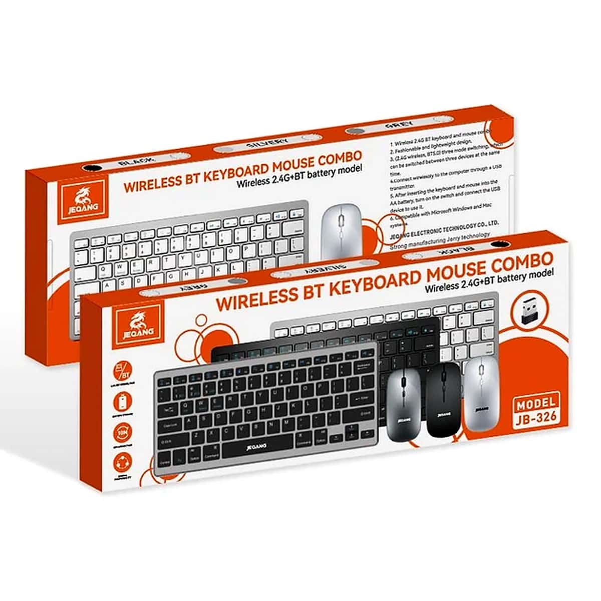 Jeqang JB-326 Wireless Keyboard and Mouse Set - Tenderyard
