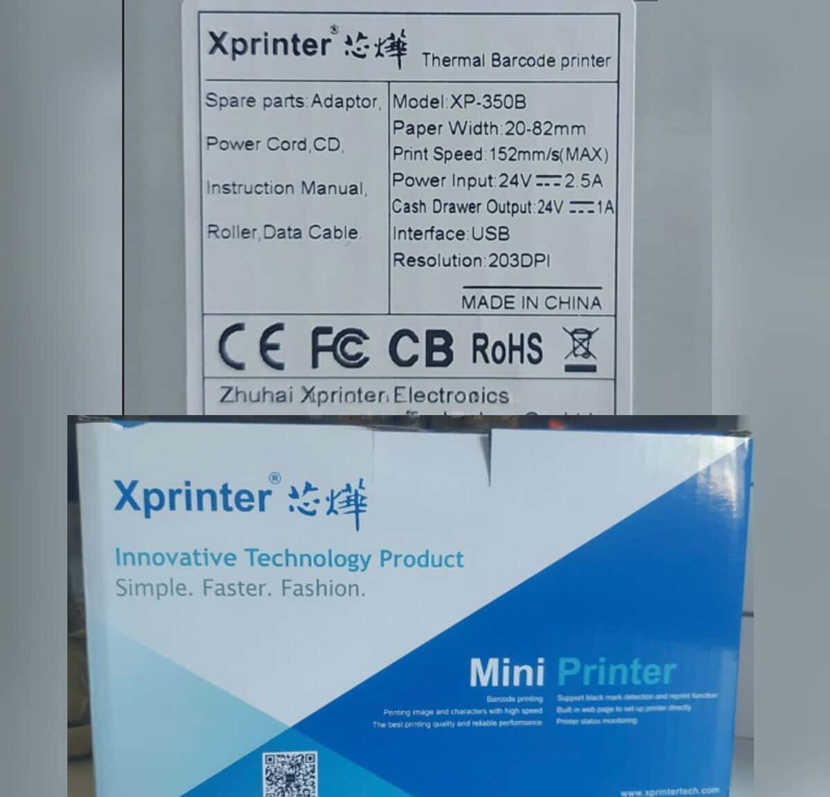 Термопринтер штрих-кодов Xprinter XP-350B - Tenderyard