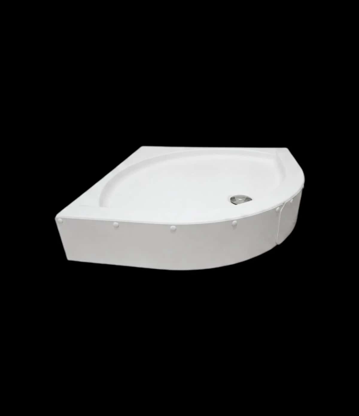 Semi-circular shower tray, White color - Tenderyard