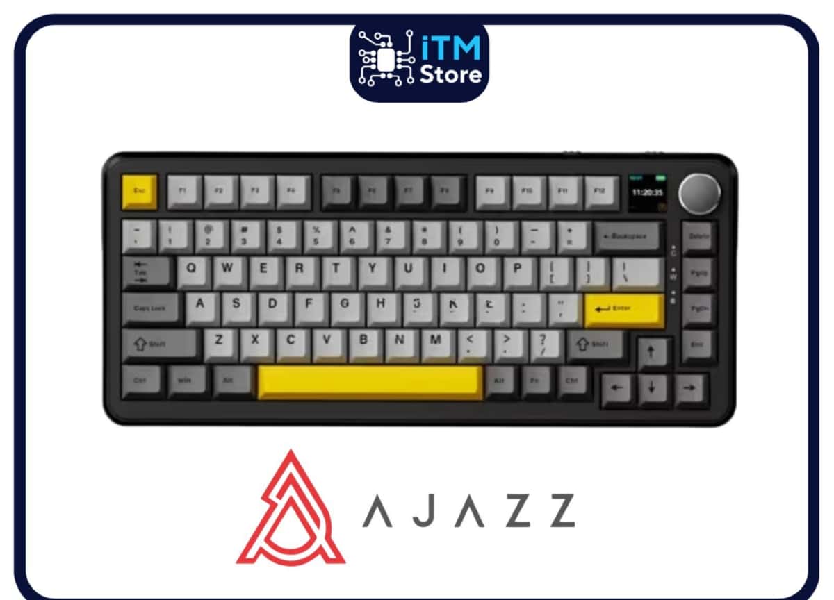 Mechanical keyboard Ajazz AK820 Max Plus Black Gray Yellow - Tenderyard