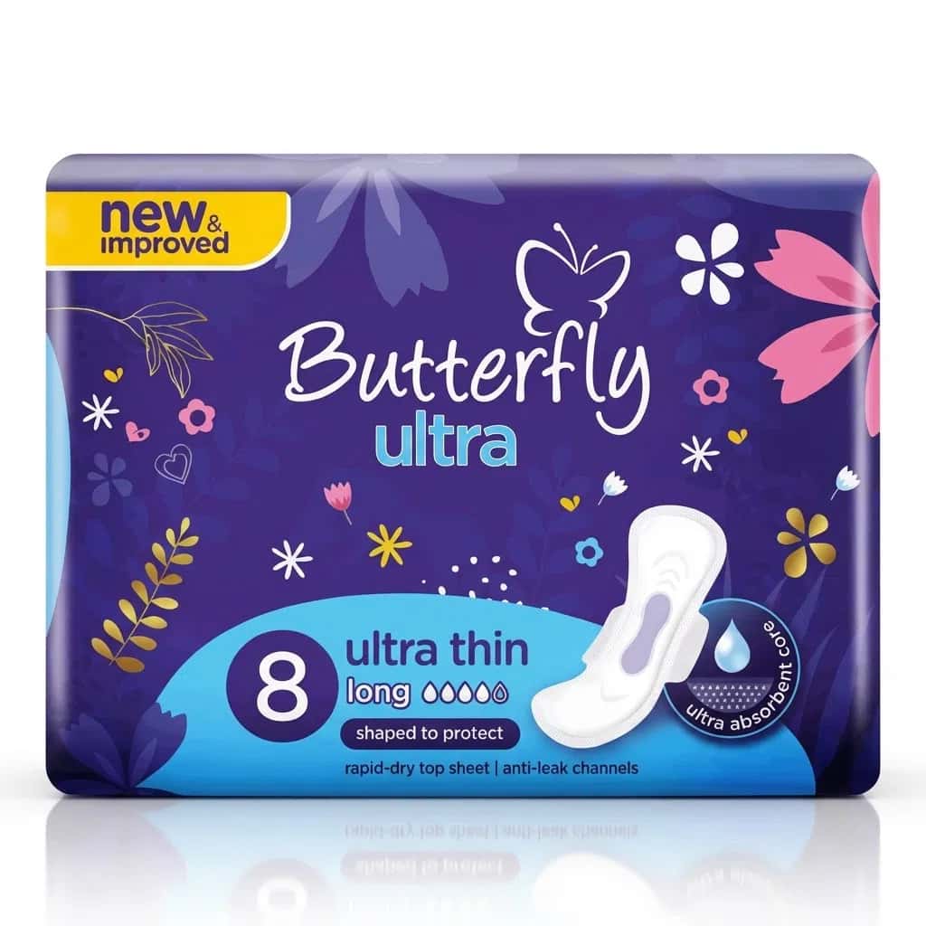 Butterfly Ultra Thin L Sanitary Pads, 8 pieces - Tenderyard