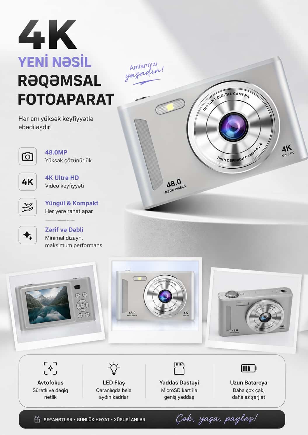 Digital camera 4K Ultra HD 48MP - Tenderyard