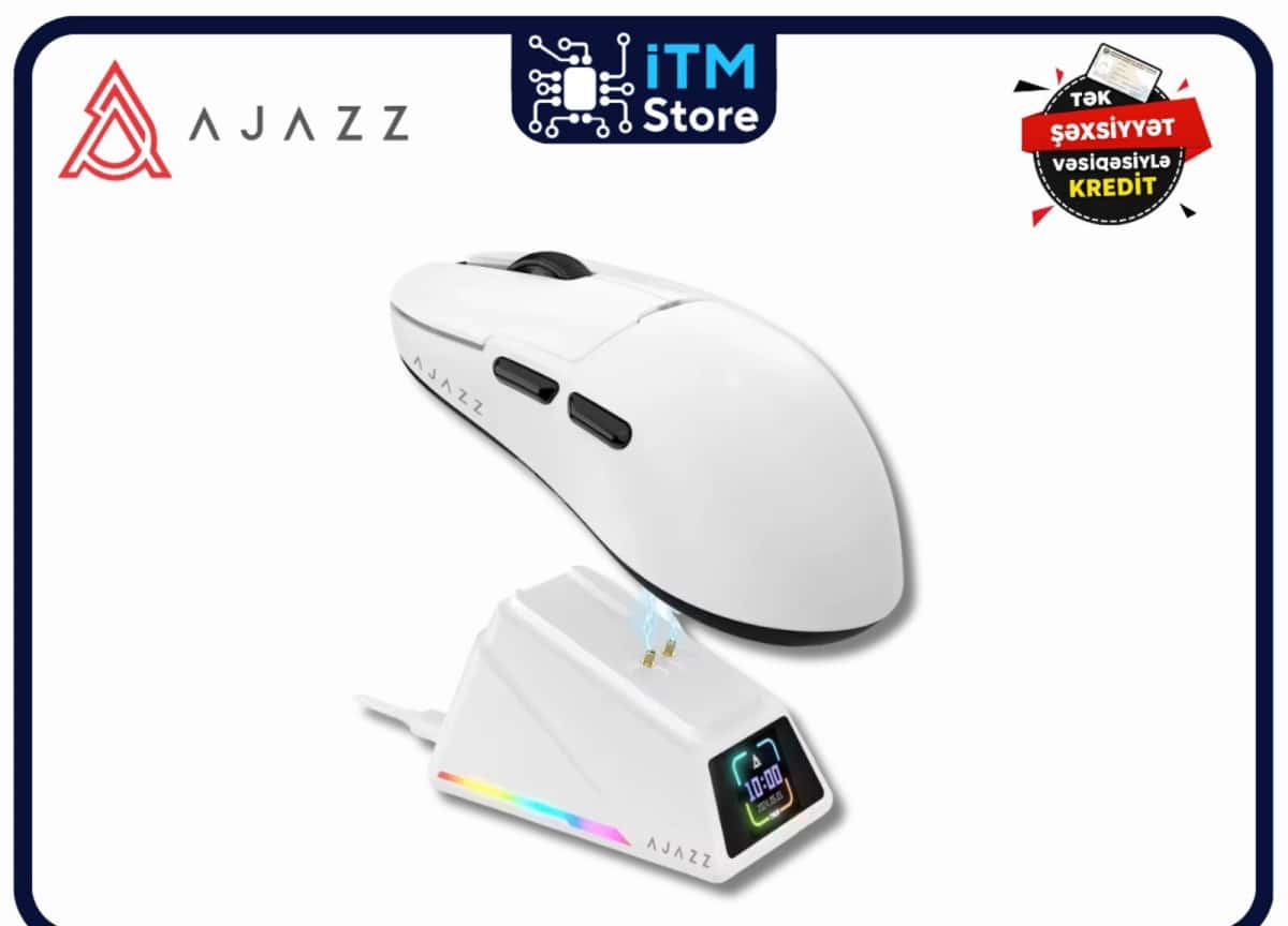 Gaming mouse Ajazz AJ159 Apex White 8K Charging Dock - Tenderyard