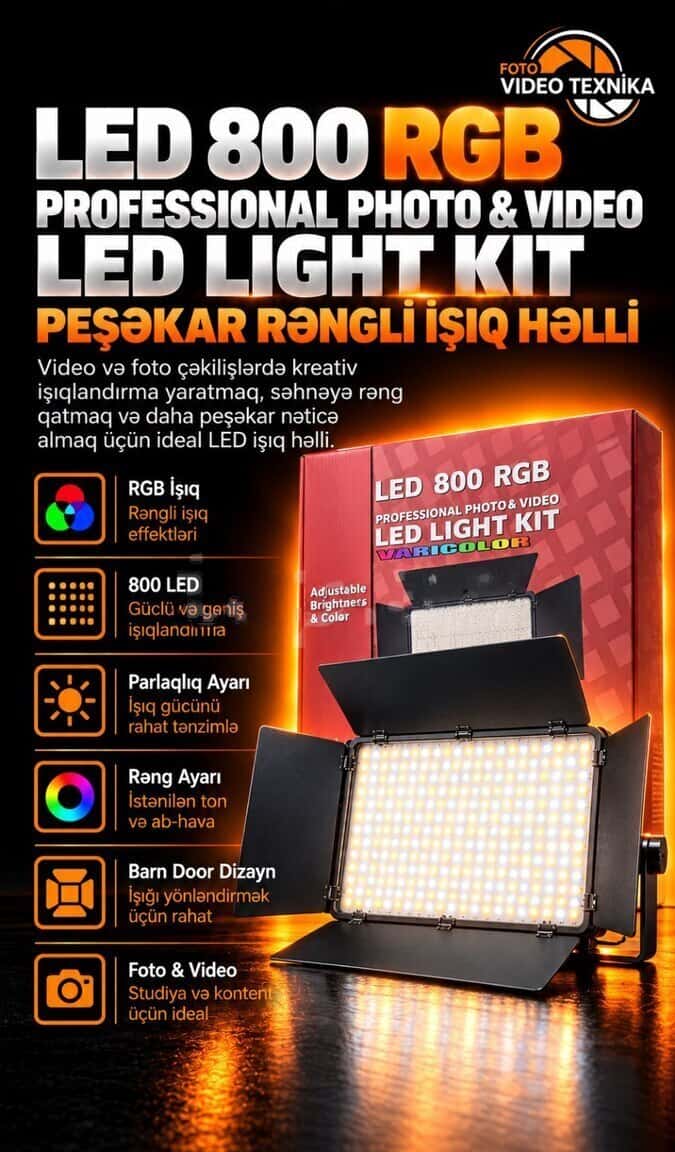 Профессиональная светодиодная панель LED 800 RGB - Tenderyard
