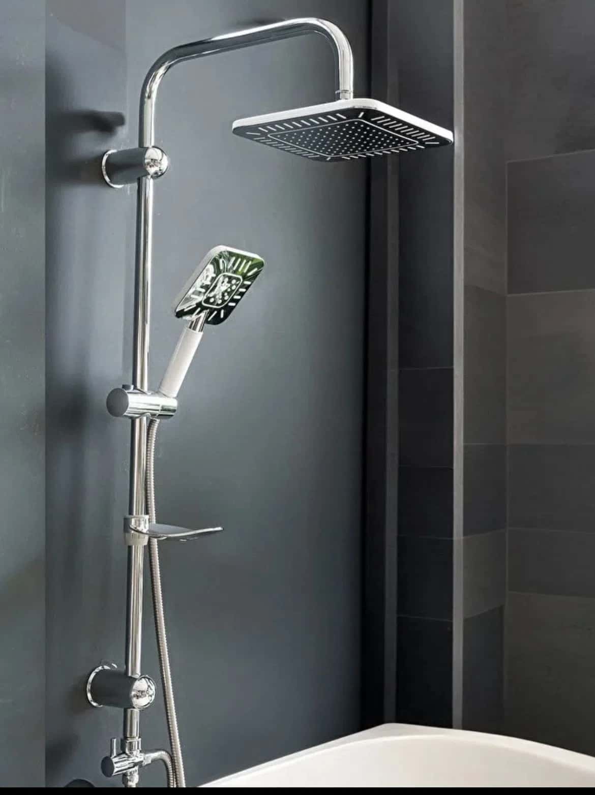 Square shower head, Silver color - Tenderyard