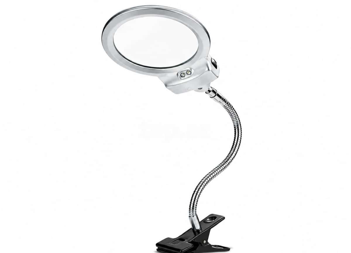 Desktop LED Magnifying Lamp with Clip MG15122-1B - Tenderyard